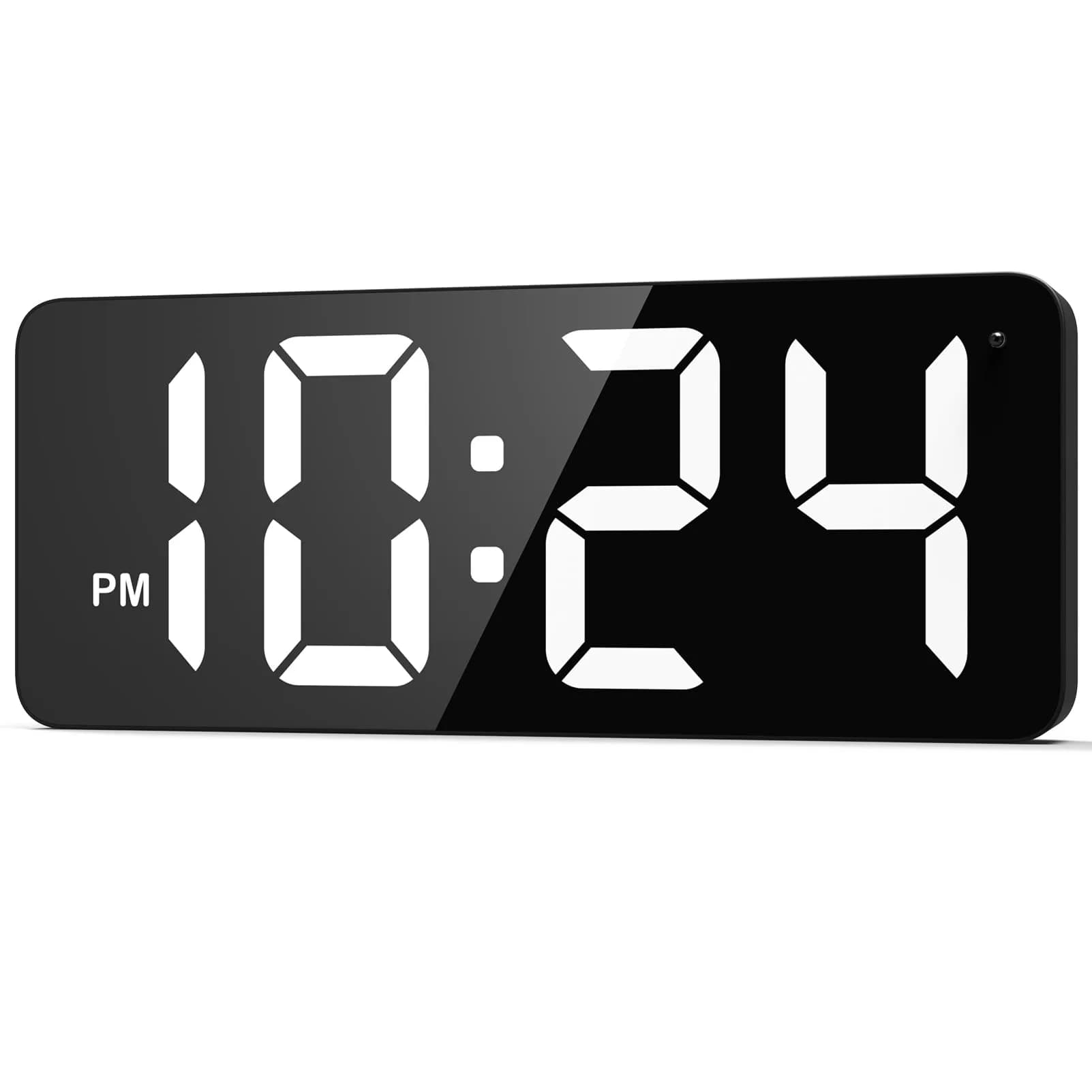 XUANZIT LED Digital Wall Clock Large Display 2.8-inch Digits 22.1 cm (8.7 inches) White | Auto-Dimming Modern Electric Silent Clock - main product image