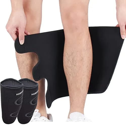 Hobrave Calf Brace Shin 2 Pack Support | Adjustable Compression Wrap for Injury Relief thumbnail 1