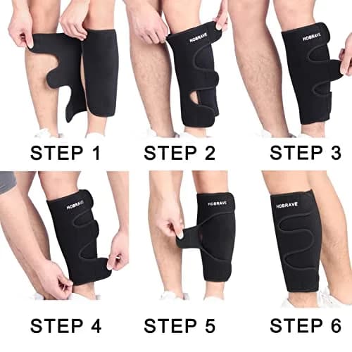 Hobrave Calf Brace Shin 2 Pack Support | Adjustable Compression Wrap for Injury Relief thumbnail 4