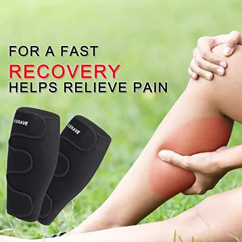 Hobrave Calf Brace Shin 2 Pack Support | Adjustable Compression Wrap for Injury Relief thumbnail 6
