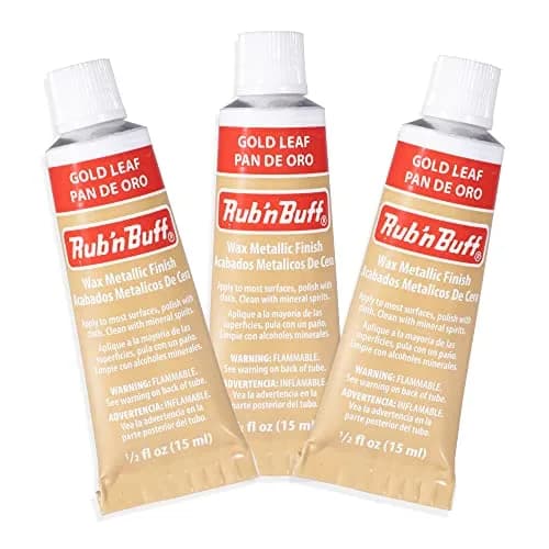 AMACO Rub n Buff Wax Metallic Finish - Gold Leaf | Versatile Gilding Wax for Furniture & Crafts thumbnail 1