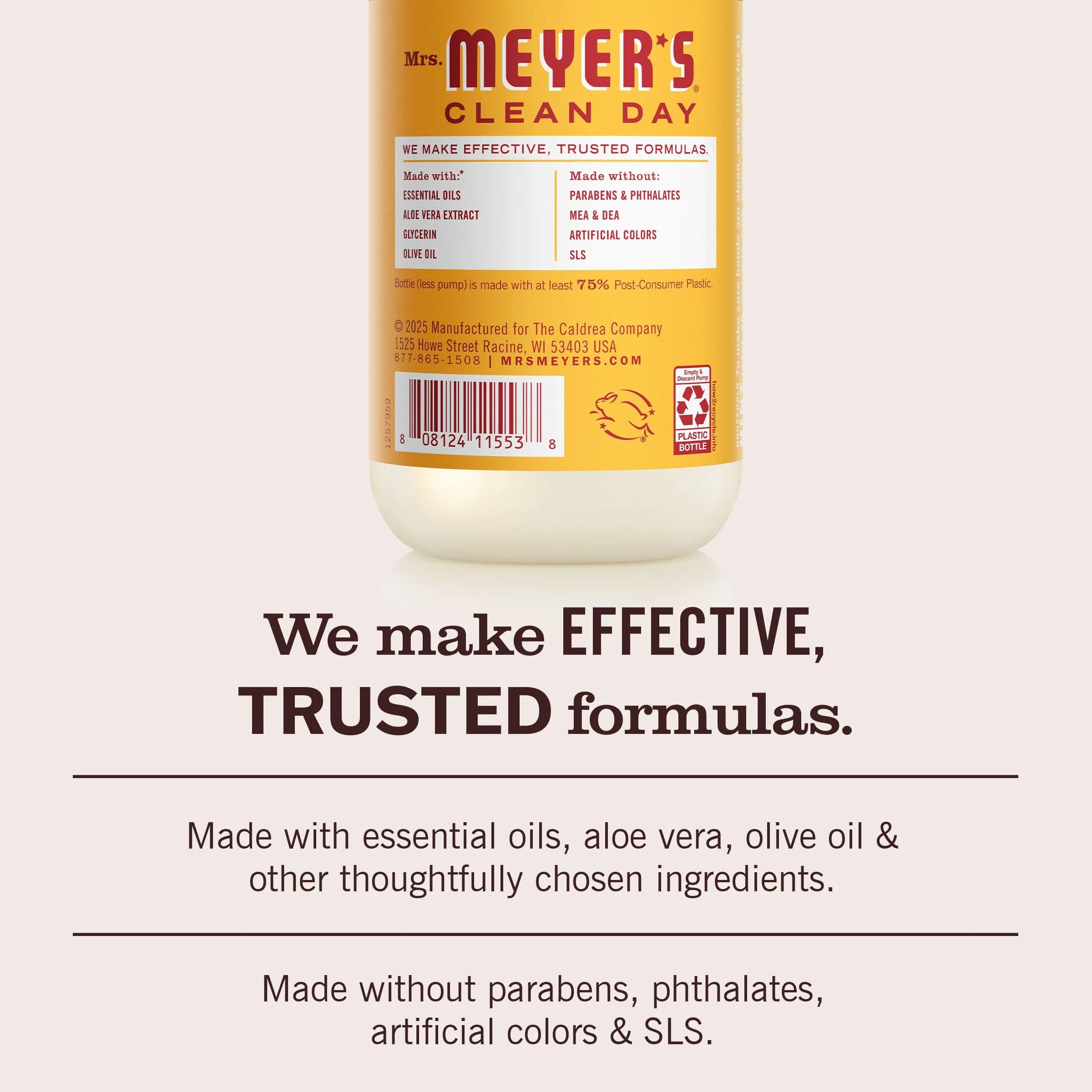 Mrs. Meyer's Clean Day Hand Soap Clementine Scent 375ml (12.5 Fl Oz) | Moisturizing Liquid Soap for Normal Skin - view 4