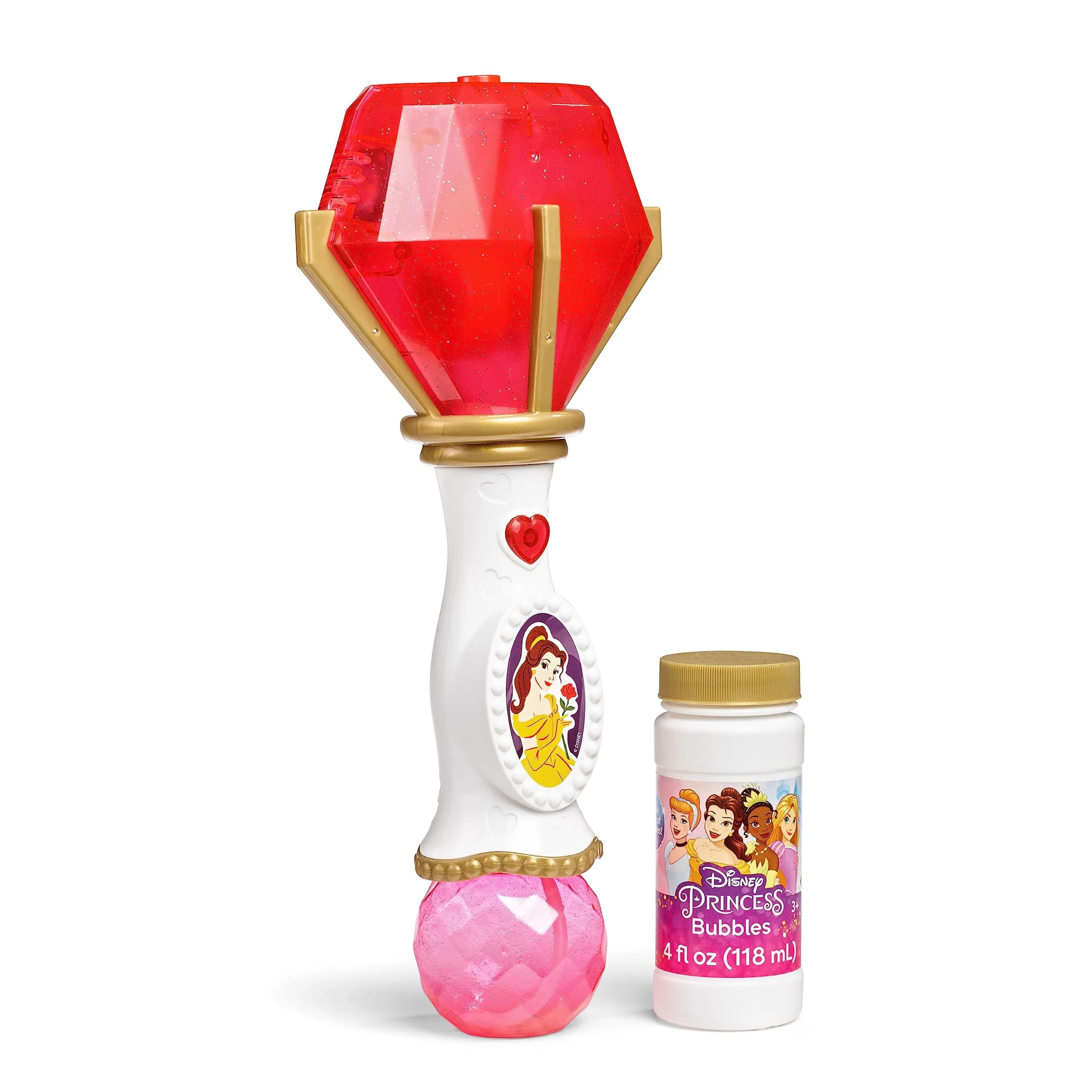 Little Kids Disney Princess Belle Light and Sound Musical Bubble Wand with Solution | ASTM-Tested Educational Toy - view 2