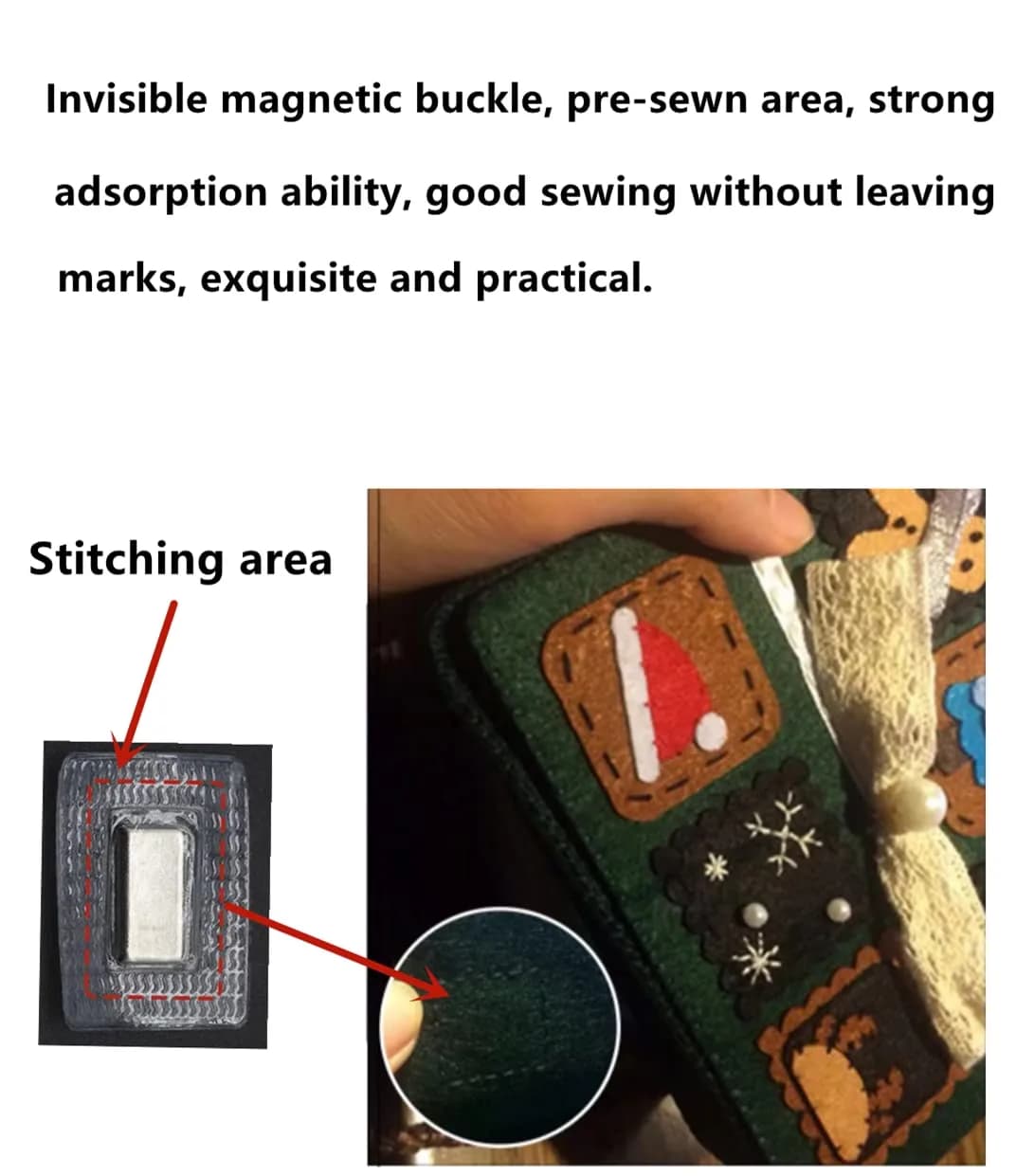 XILEWHZF Hidden Sew Magnetic Snaps (12 Pairs, 25x10mm Magnets) | Invisible Purse Closure Fasteners for DIY Crafts - view 5