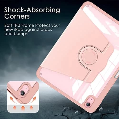 Soke 360 Rotating Case for iPad 10th Gen 10.9" & 11" 2025 (A16) | Rose Gold Folio with Pencil Slot & Auto Sleep/Wake thumbnail 5