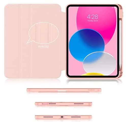 Soke 360 Rotating Case for iPad 10th Gen 10.9" & 11" 2025 (A16) | Rose Gold Folio with Pencil Slot & Auto Sleep/Wake thumbnail 7