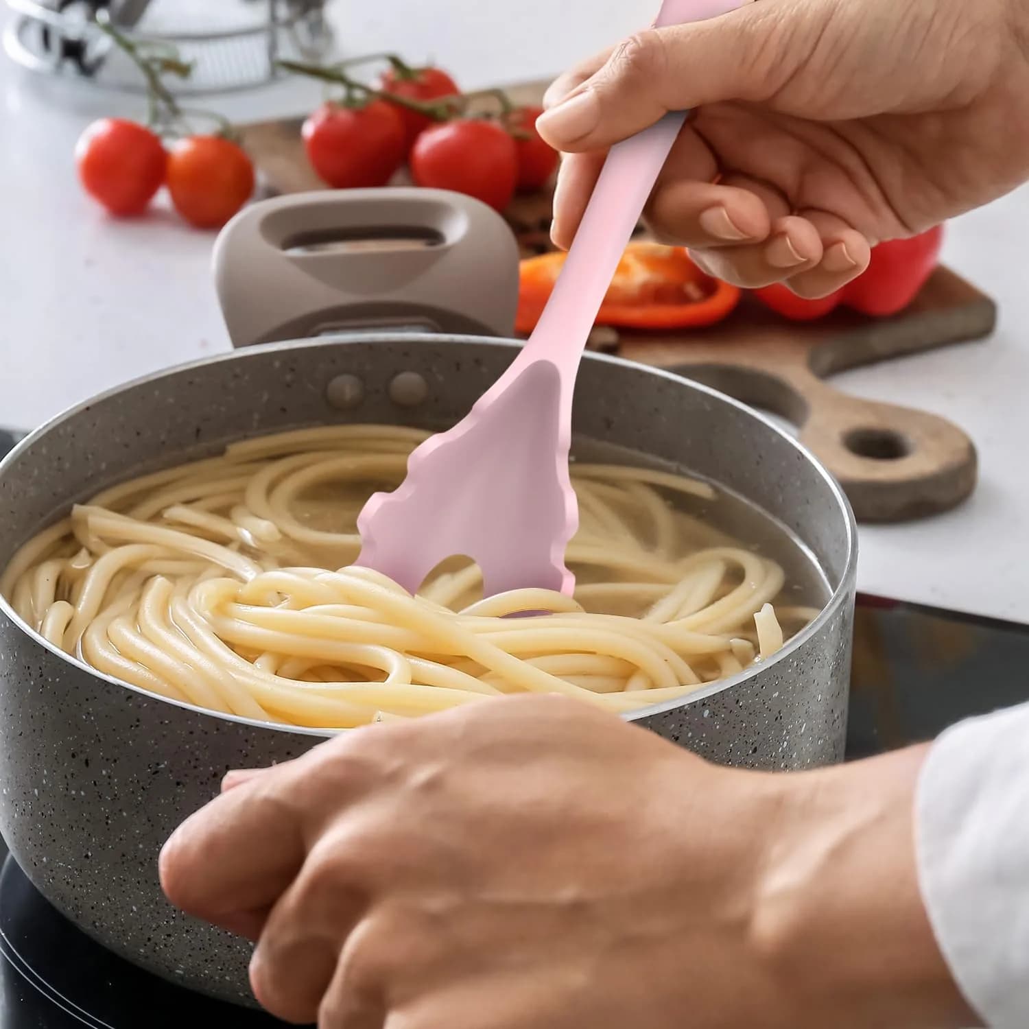 AOTHOD Silicone Cooking Utensils Set - 446°F Heat Resistant Kitchen Gadgets, Pink | Nonstick Friendly, Dishwasher Safe thumbnail 5