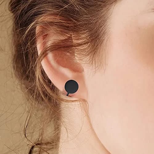 FLYUN 12MM Pressure Earring for Keloids | Non-Pierced Stainless Steel Ear Cuff (15MM, Silver&Black&Gold&Rainbow&Rosegold) thumbnail 4