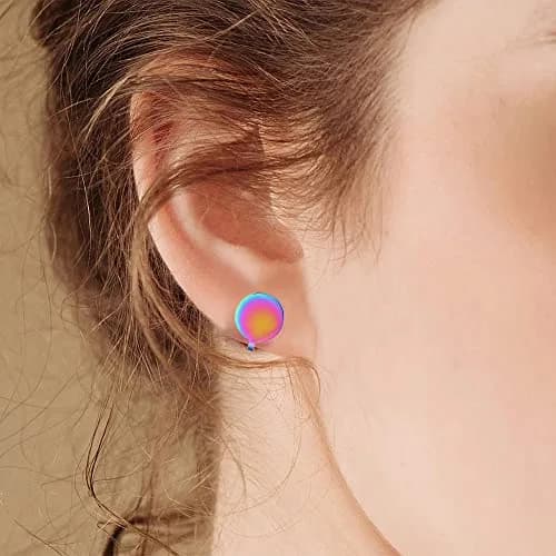 FLYUN 12MM Pressure Earring for Keloids | Non-Pierced Stainless Steel Ear Cuff (15MM, Silver&Black&Gold&Rainbow&Rosegold) thumbnail 5
