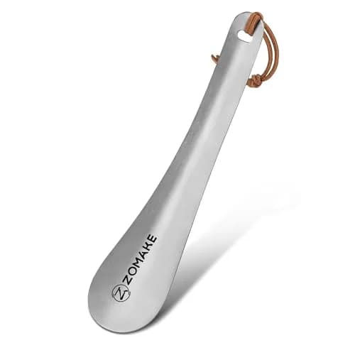 ZOMAKE Metal Shoe Horn Small Travel Shoehorn 18.5 cm (7.3 Inch) | Smooth Rounded Curve for Easy Shoe Entry thumbnail 1