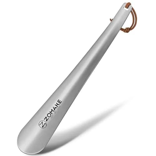 ZOMAKE Metal Shoe Horn Long Handle 30cm (11.8 Inch) | Smooth Stainless Steel for Easy Shoe Entry thumbnail 1