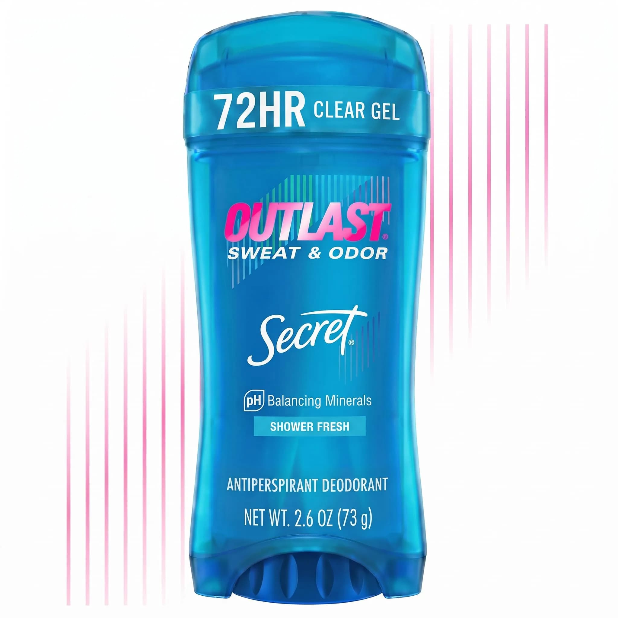 Secret Outlast Antiperspirant Deodorant for Women, 2.6 oz | 72hr Sweat & Odor Protection, PH Balance, Clear Gel, Shower Fresh - main product image
