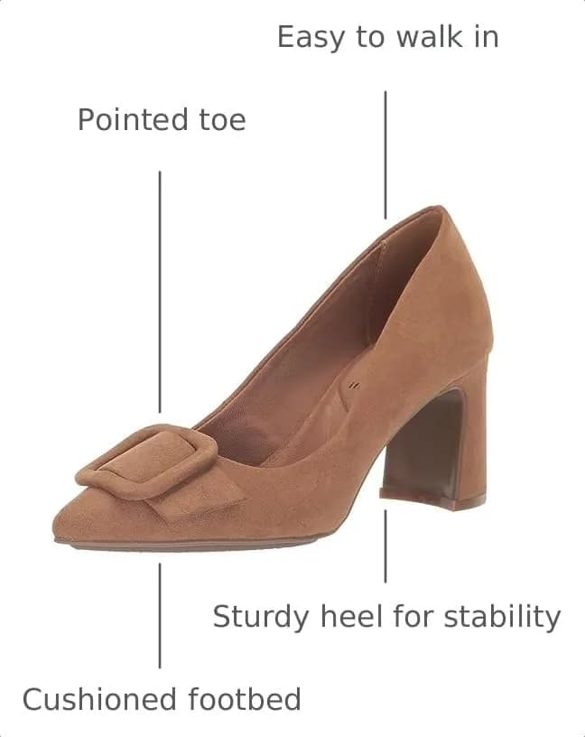 Anne Klein Baretta Heels for Women - 90-Degree Flexibility - Textile Upper - Breathable Textile Lining Sand 8 M | Stylish & Comfortable thumbnail 4