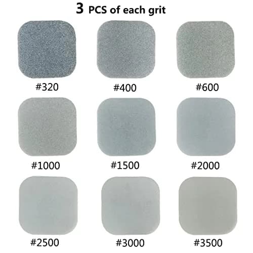 HDongany Sanding Sponge Pads 2" x 2" (5cm x 5cm) — 27 Pcs, 9 Grits 320-3500 thumbnail 3