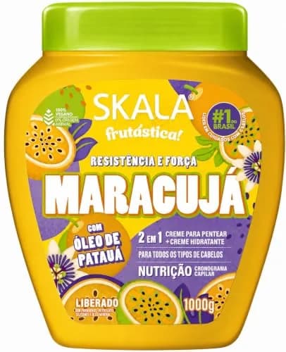 SKALA Maracujá & Óleo de Patauá 2-in-1 Treatment Cream & Leave-In Conditioner 1000 g (35.2 oz) | Vegan Hair Mask for Strength & Nutrition thumbnail 1