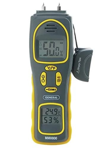 General Tools 4-in-1 Pin/Pinless Moisture & Mold Detector | Dual LCD & Alarm, 5-50% Wood, 1.5-33% Building Materials, 9V Battery thumbnail 2