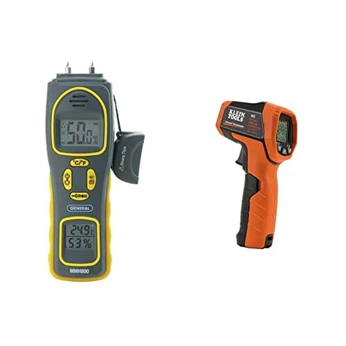 General Tools 4-in-1 Pin/Pinless Moisture Meter & Klein Infrared Thermometer | Accurate Mold & Temperature Detection thumbnail 1