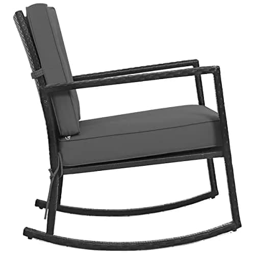 RELAX4LIFE Wicker Outdoor Rocking Chair 26.5in x 36in x 33in | Water-Resistant Rattan & Steel Frame thumbnail 4
