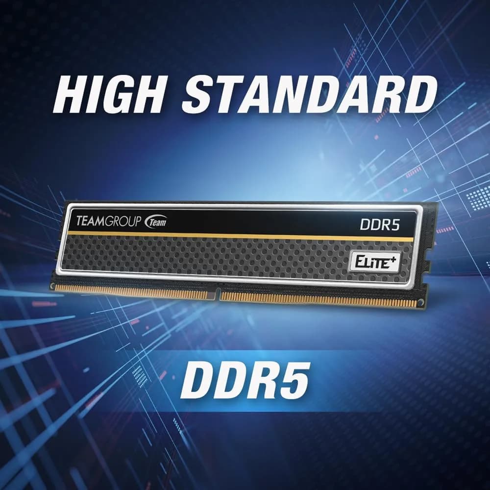 TEAMGROUP Elite Plus DDR5 16GB 6000MHz PC5-48000 CL48 UDIMM Desktop Memory Module Ram (Black) - view 2
