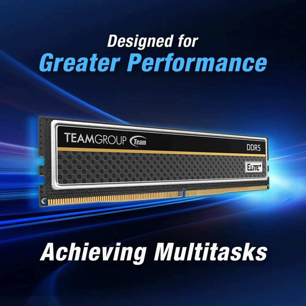 TEAMGROUP Elite Plus DDR5 16GB 6000MHz PC5-48000 CL48 UDIMM Desktop Memory Module Ram (Black) - view 3