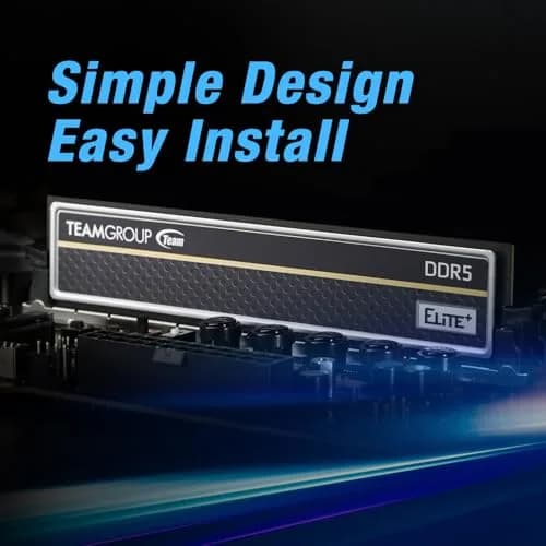 TEAMGROUP Elite Plus DDR5 16GB 5600MHz PC5-44800 CL46 UDIMM 288 Pin Desktop Memory Module Ram (Black) thumbnail 5