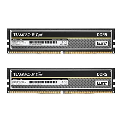 TEAMGROUP Elite Plus DDR5 16GB (2x8GB) 4800MHz Desktop Memory Module Ram (Black) | 16GB Kit (2 x 8 GB) thumbnail 1