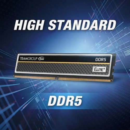 TEAMGROUP Elite Plus DDR5 16GB (2x8GB) 4800MHz Desktop Memory Module Ram (Black) | 16GB Kit (2 x 8 GB) thumbnail 2