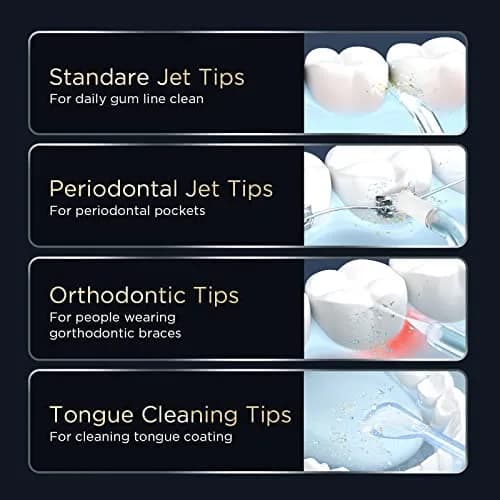 SYNHOPE Mini Cordless Portable Water Flosser 320ml (10.82 Fl Oz) | Deep Clean for Braces & Bridges thumbnail 5