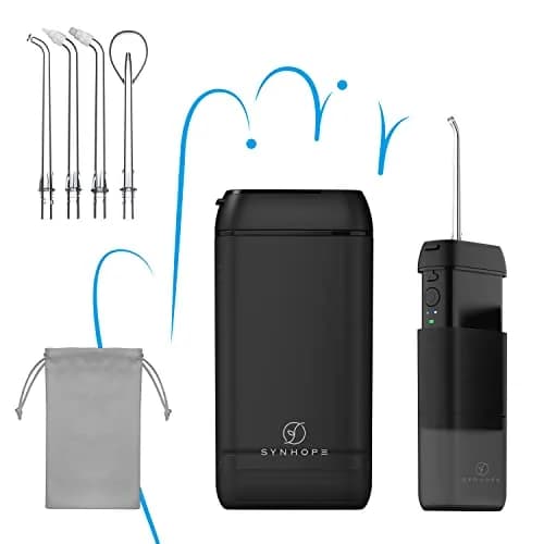 SYNHOPE Mini Cordless Portable Water Flosser 320ml (10.82 Fl Oz) | Deep Clean for Braces & Bridges thumbnail 1