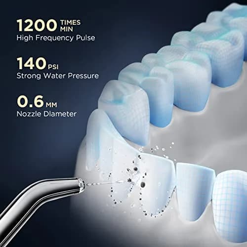 SYNHOPE Mini Cordless Portable Water Flosser 320ml (10.82 Fl Oz) | Deep Clean for Braces & Bridges thumbnail 3