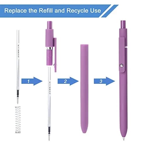 FIOVER Gel Pens 5pcs 0.5mm Fine Point Black Ink | Smooth Writing, Quick Dry, Vintage Style thumbnail 6