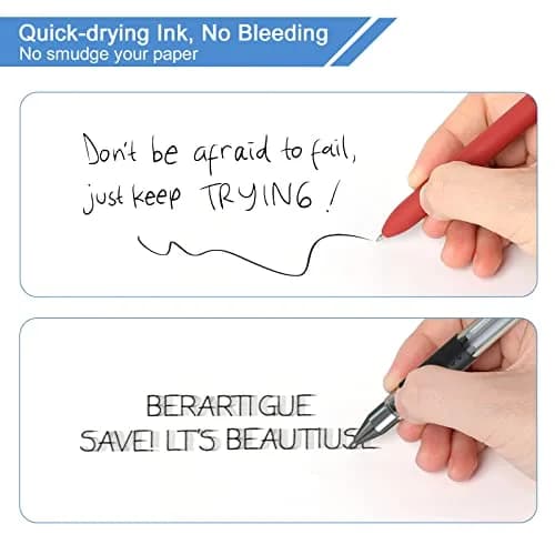 FIOVER Gel Pens 5pcs 0.5mm Fine Point Black Ink | Smooth Writing, Quick Dry, Vintage Style thumbnail 7