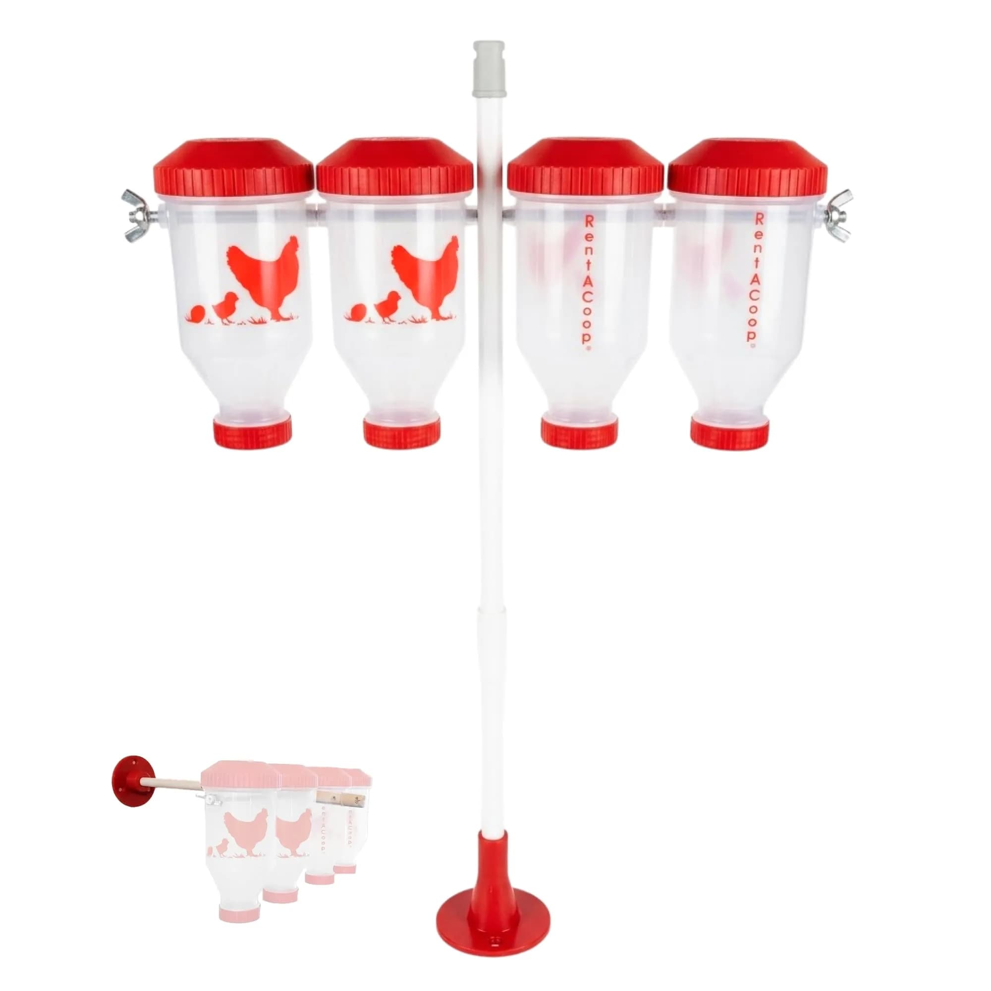 RentACoop Chicken Treat 4 Tube Dispenser | Multi-Treat Enrichment Toy for Chickens - main product image
