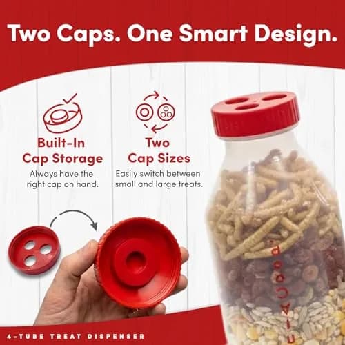 RentACoop Chicken Treat 4 Tube Dispenser | Multi-Treat Enrichment Toy for Chickens thumbnail 6