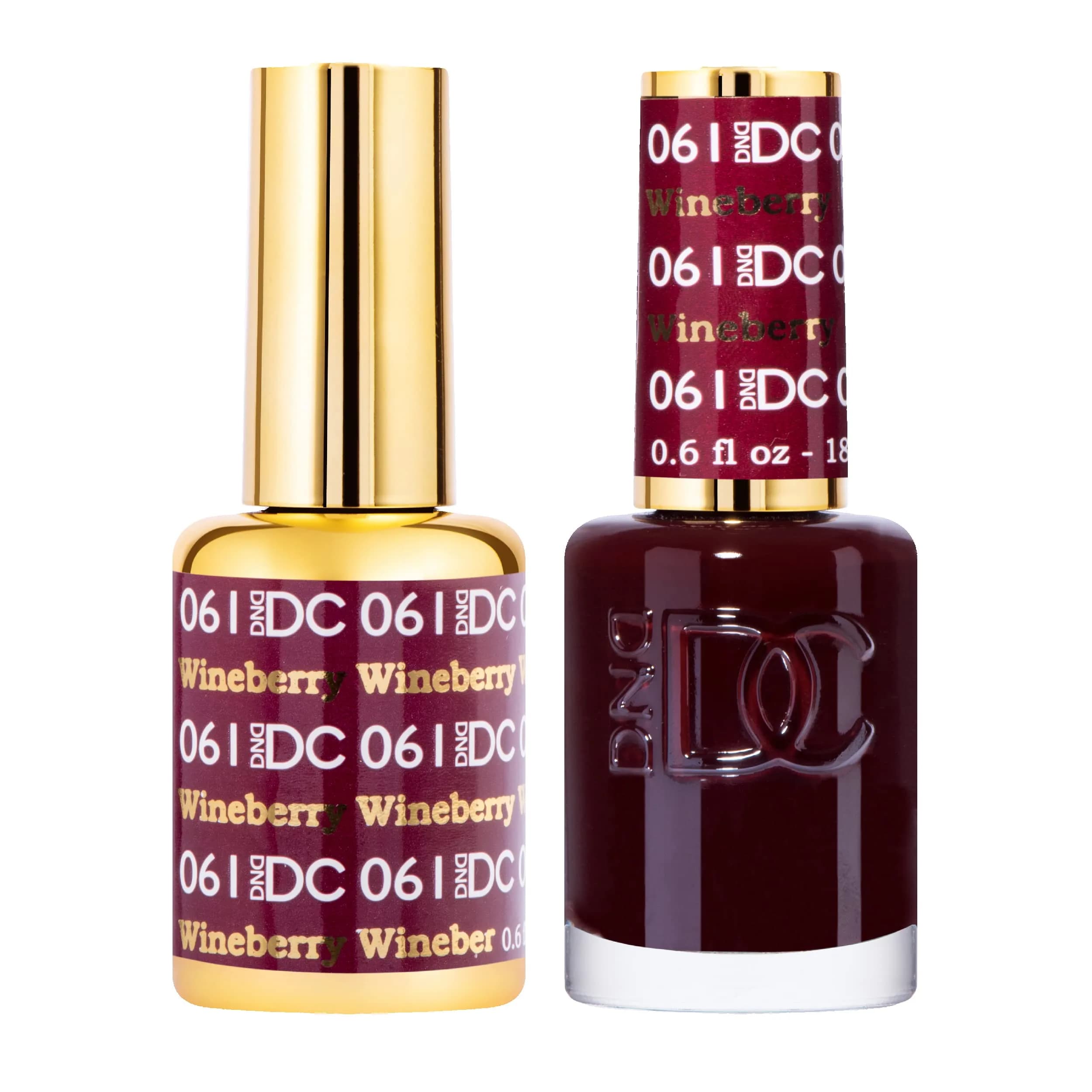 DAISY DND DC Gel Polish Set, Red Collection, 0.5 Fl Oz | Chip-Free, Long-Lasting, UV/LED Cure — Wineberry