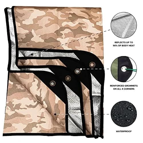 Arcturus All-Weather Outdoor Survival Blanket 60x82in (152cm x 208cm) | Thermal Emergency Blanket with Grommets thumbnail 2