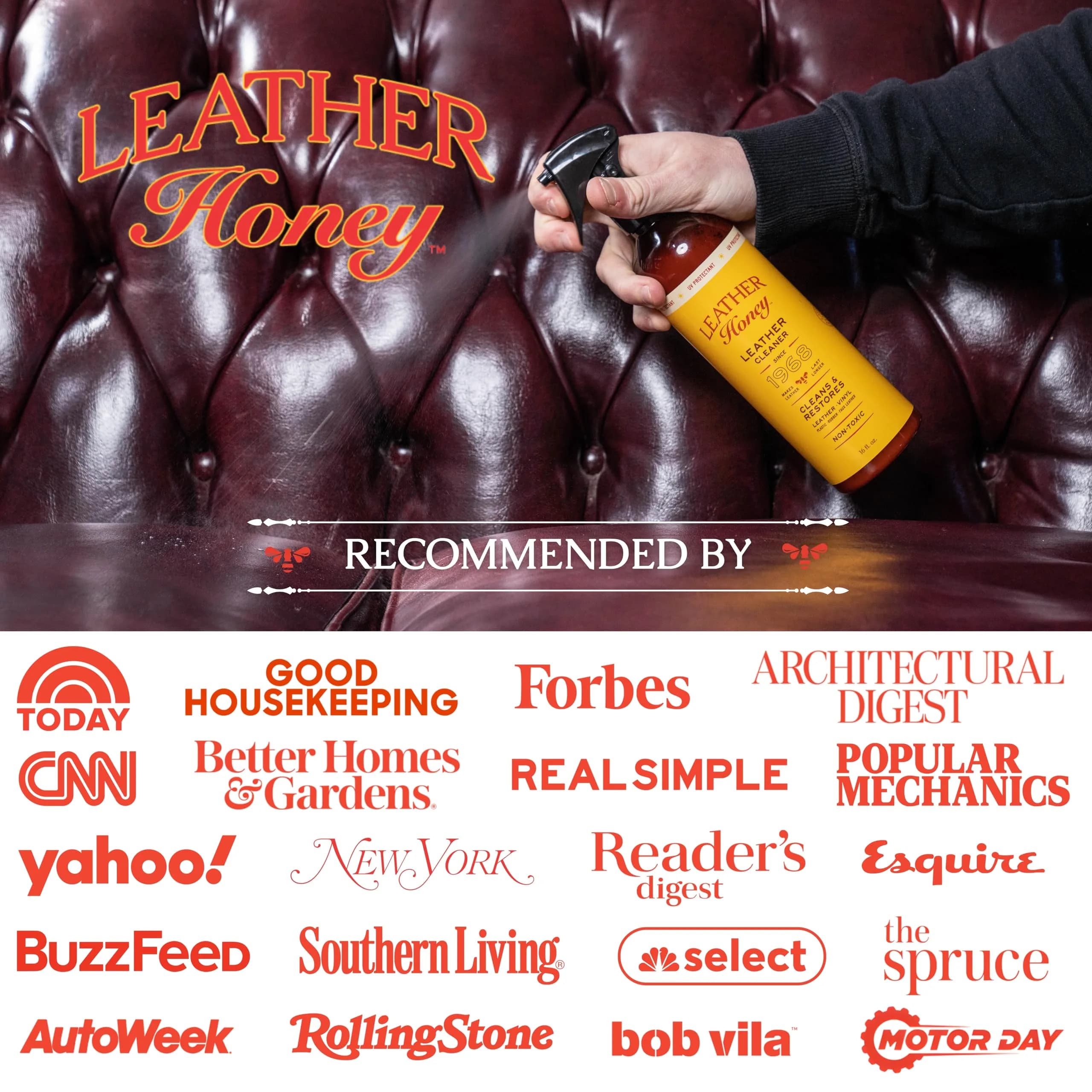 Leather Honey Leather Cleaner 473ml (16 Fl Oz) | Non-Toxic UV Protection for All Leather Types - view 8