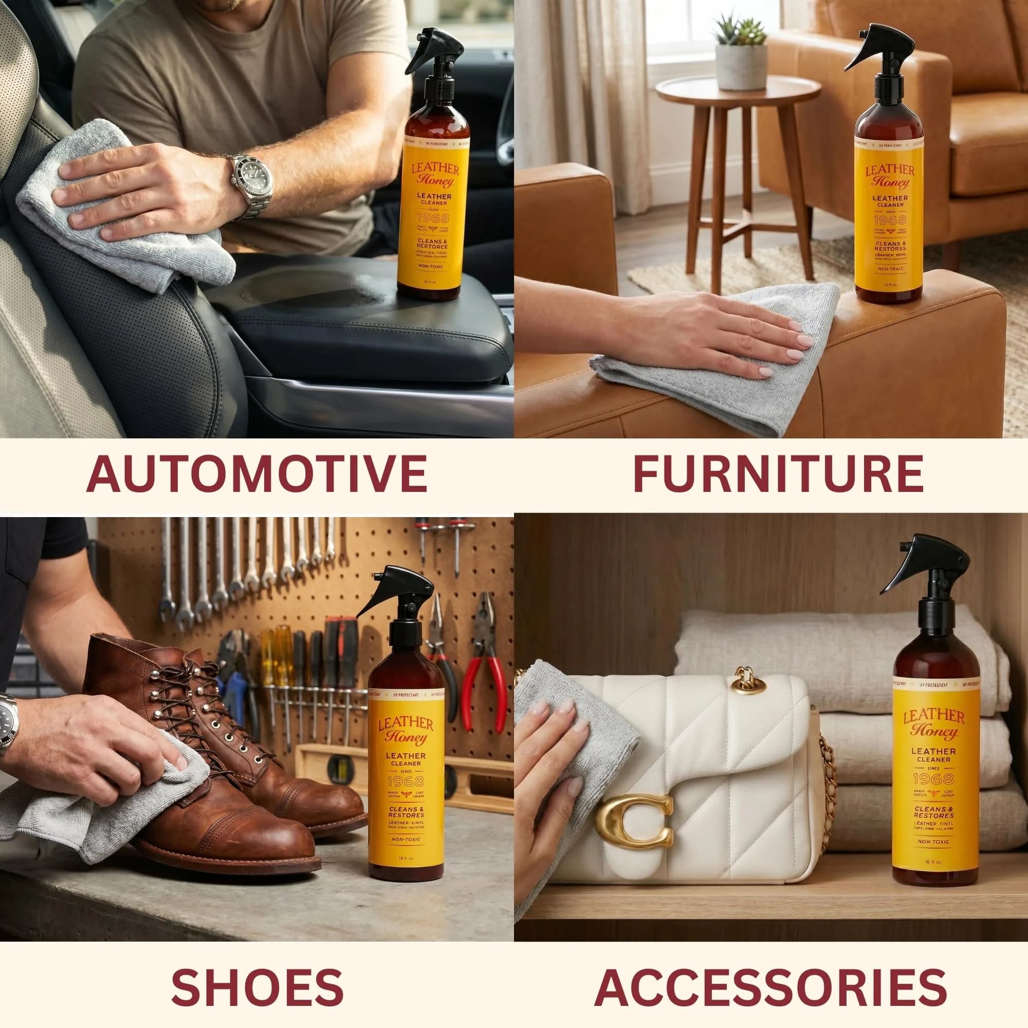 Leather Honey Leather Cleaner 473ml (16 Fl Oz) | Non-Toxic UV Protection for All Leather Types - view 2