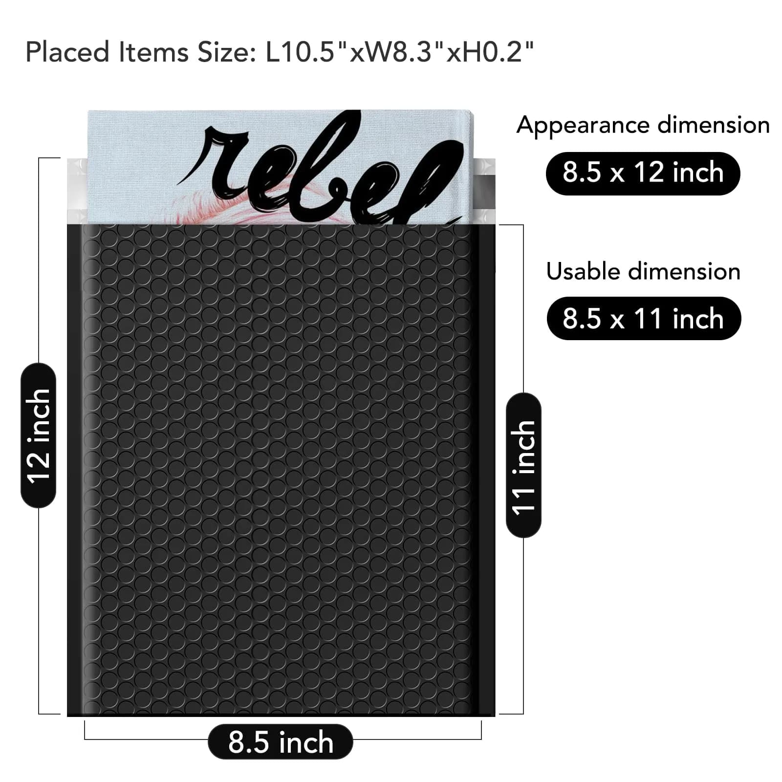Fuxury Black Bubble Mailers 8.5x12" 40 Pack | Padded Envelopes for Small Business Mailing - view 2