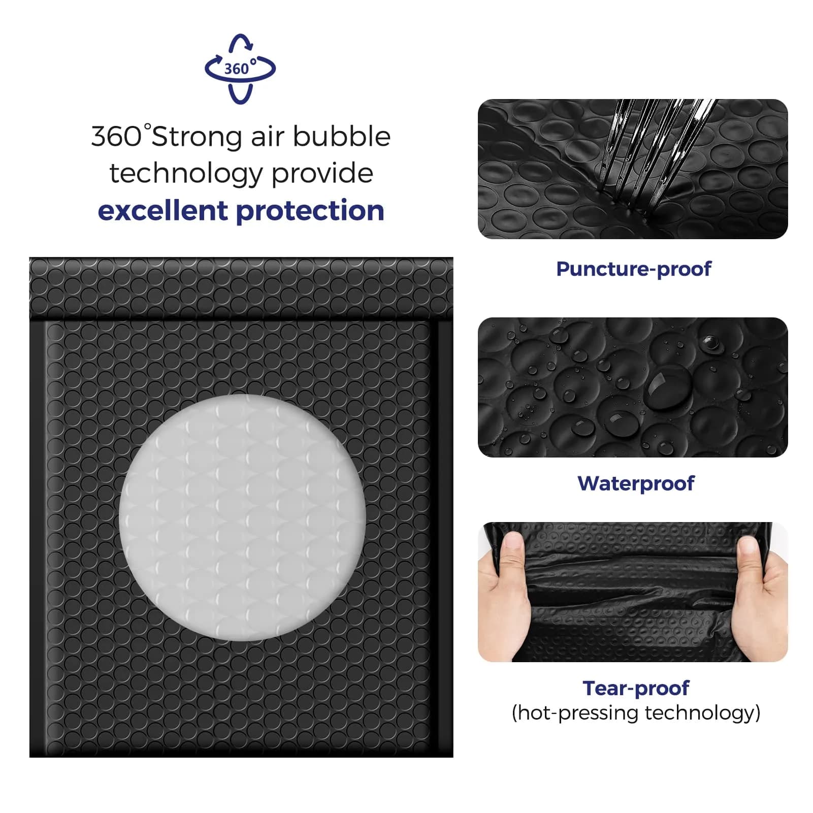 Fuxury Black Bubble Mailers 8.5x12" 40 Pack | Padded Envelopes for Small Business Mailing - view 3