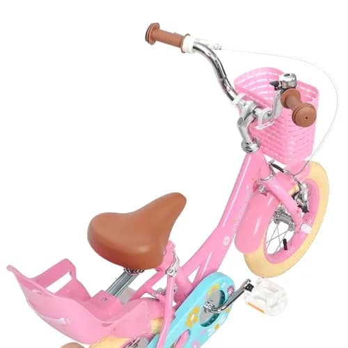 Glerc Maggie Girls Bike, 16 Inch Kids Bike for 4-7 Years Old Children, Princess Style Kids Bicycle with Doll-Seat & Basket & Training Wheels, Pink | Princess Style Kids Bicycle thumbnail 8
