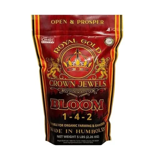 Royal Gold Crown Jewels Organic Bloom 1-4-2 Fertilizer 5 lbs | Promotes Vigorous Blossoms & Plant Growth thumbnail 1