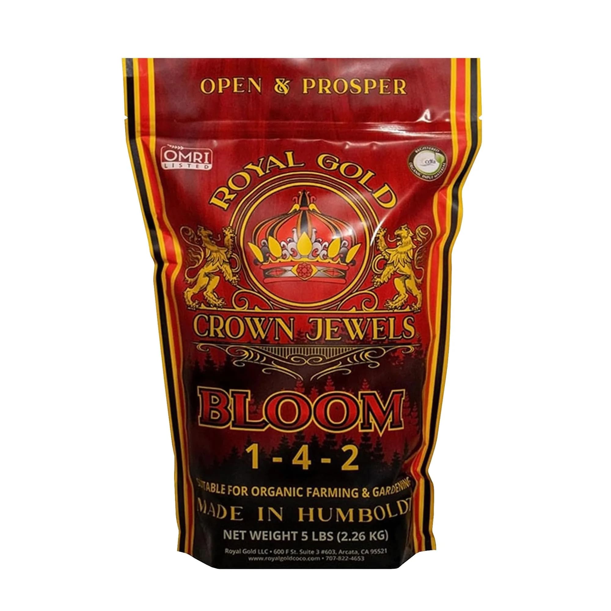 Royal Gold Crown Jewels Organic Bloom 1-4-2 Fertilizer 5 lbs | Promotes Vigorous Blossoms & Plant Growth — 5 Pounds