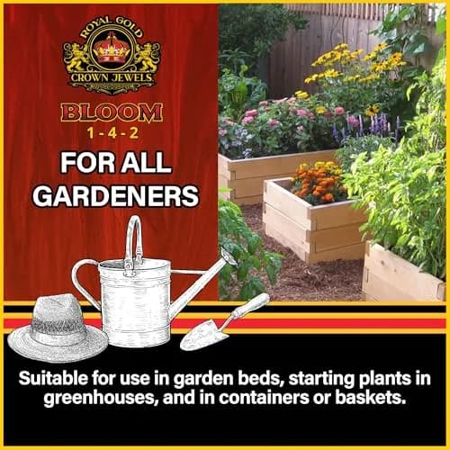 Royal Gold Crown Jewels Organic Bloom 1-4-2 Fertilizer 5 lbs | Promotes Vigorous Blossoms & Plant Growth thumbnail 2