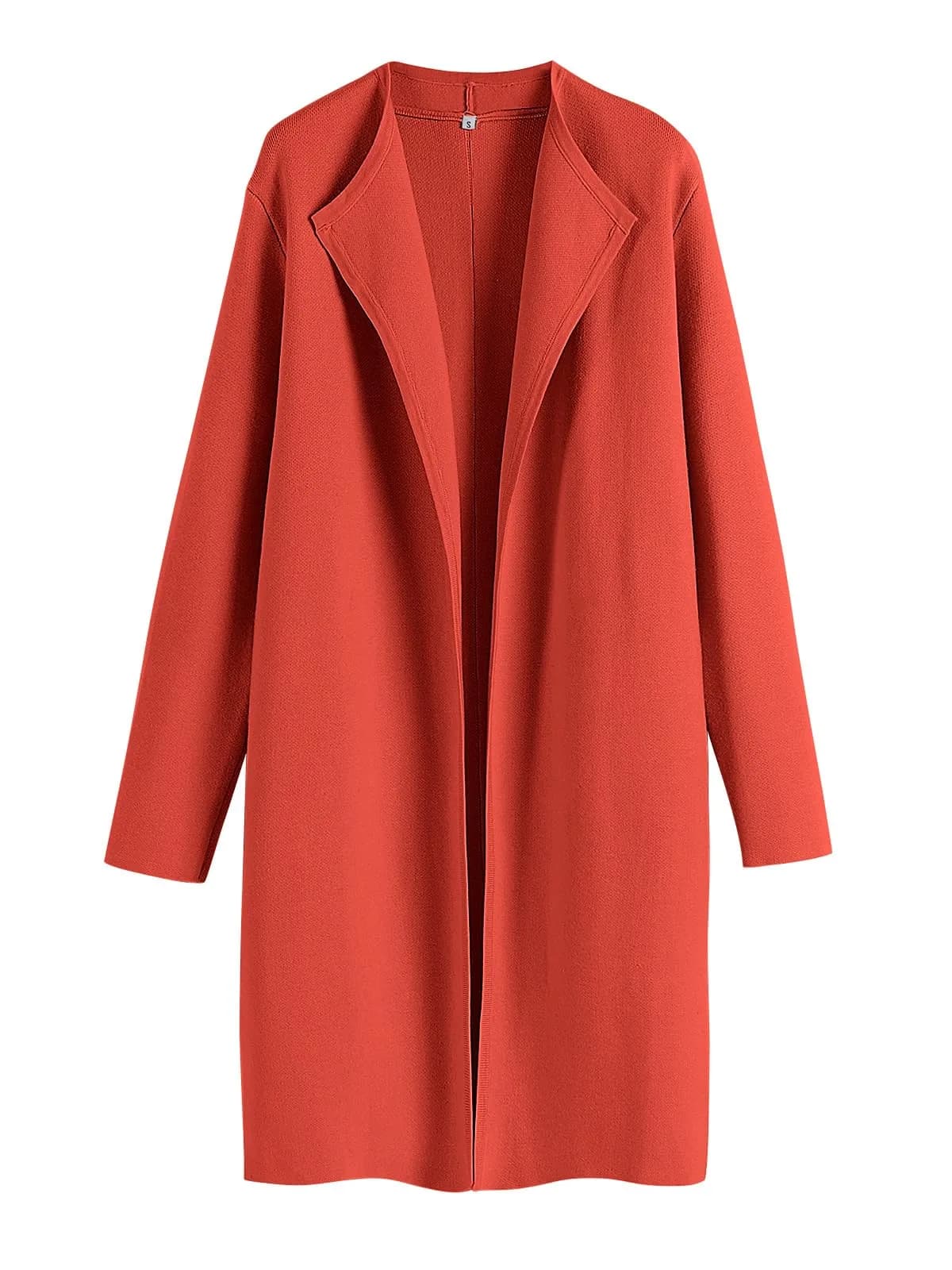 ANRABESS Women's Long Cardigan Sweater V-Neck Acrylic Blend Orange Small | Cozy & Versatile Fall Fashion - main product image