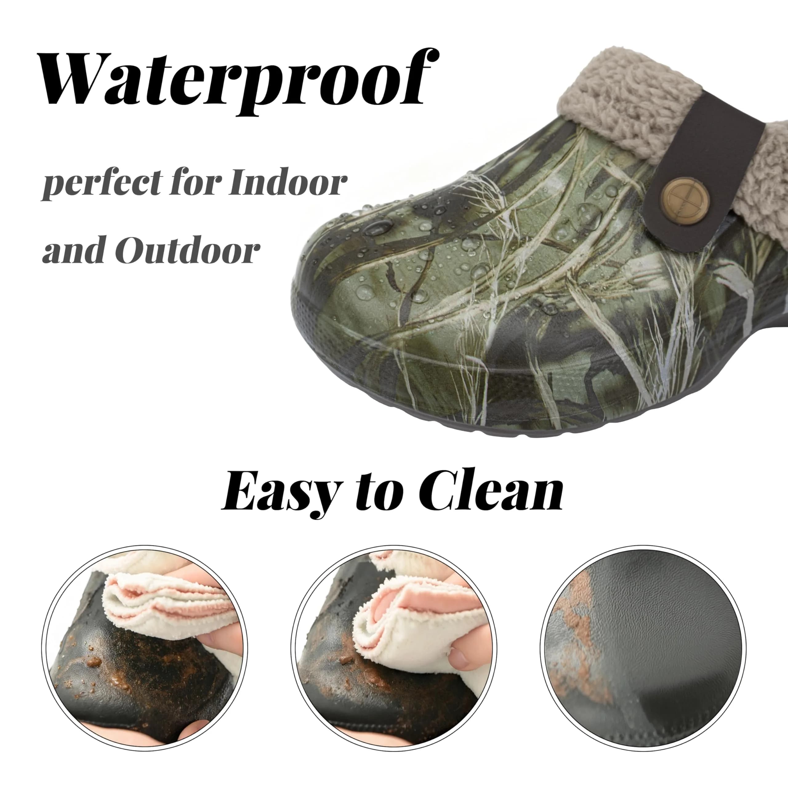 ChayChax Fur Lined Clogs Fuzzy Slippers for Women and Men, Tree Print, 7.5-8.5W/6.5-7M | Ultra Warm Indoor & Outdoor Comfort thumbnail 4