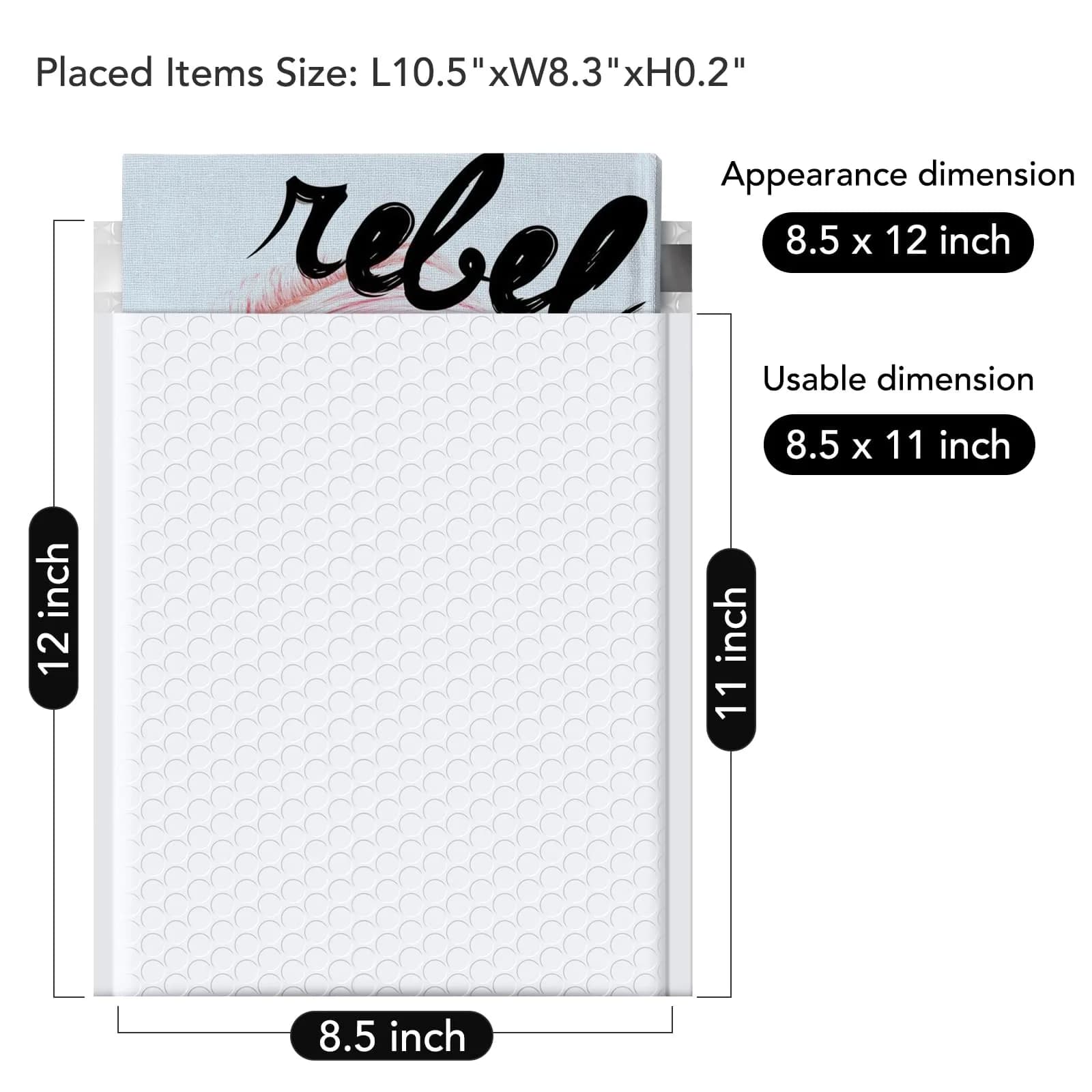 Fuxury White Bubble Mailers 8.5x12 Inch (40 Pack) | Thick Padded Envelopes for Small Business Mailing - view 2