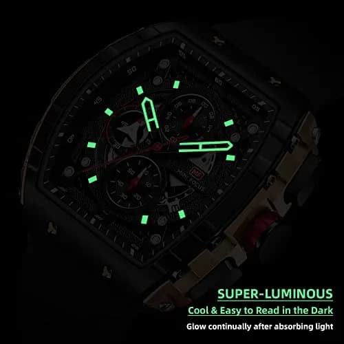 MF MINI FOCUS Black & Golden Chronograph Watch 48mm (1.89 inches) | Six-Hand Multi-Function Quartz Movement thumbnail 4