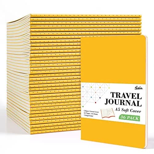 Feela 36 Pack Soft Cover Notebooks | A5 Yellow Travel & School Journals for Women Men thumbnail 1