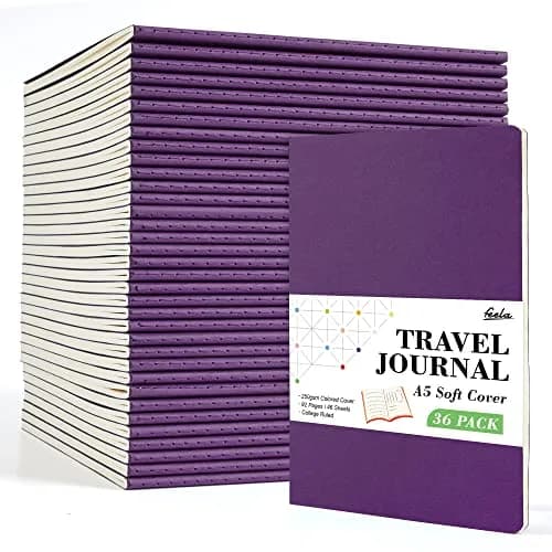Feela 36 Pack Soft Cover Journal 8.2” x 5.5” | Bulk Travel & Note Book for Women Men thumbnail 1